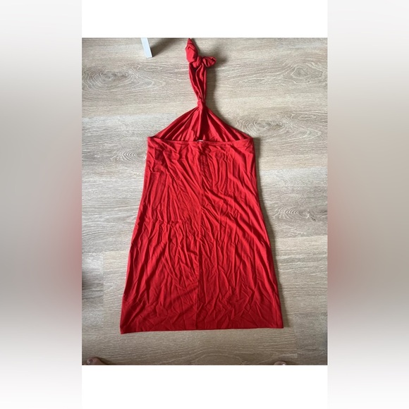 Reformation halter dress tie red mini body con size medium cibrina - Picture 2 of 5